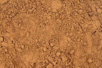 Pile of cocoa powder as background, spice or seasoning as background. Close-up cocoa powder