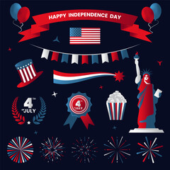 USA celebration national symbols set for independence day