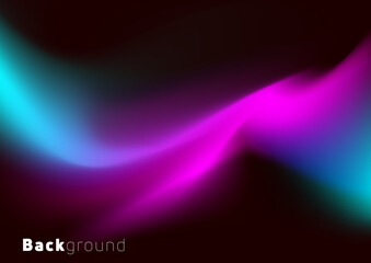 Obraz premium Neon abstract background, shiny glowing waves in space