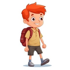 Cute child with backpack. Back to school. Generative AI