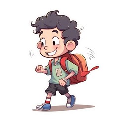 Obraz na płótnie Canvas Cute child with backpack. Back to school. Generative AI