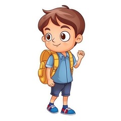 Cute child with backpack. Back to school. Generative AI