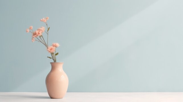 vase with flowers . minimalism . free space . generative AI