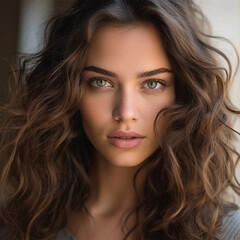 Naklejka premium Portrait of a stunningly beautiful model girl . generative AI