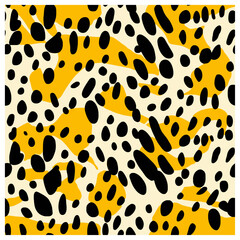 leopard seamless pattern design. Jaguar, leopard, cheetah, isolated on white background, vector illustration.