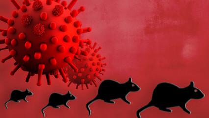 Bubonic plague. Rat, virus, plague, dangerous infection concept. Illustration.