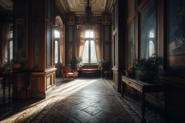 Palace interior. Generative AI