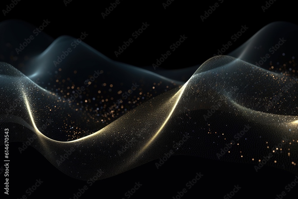 Wall mural abstract wave of particles.generative ai