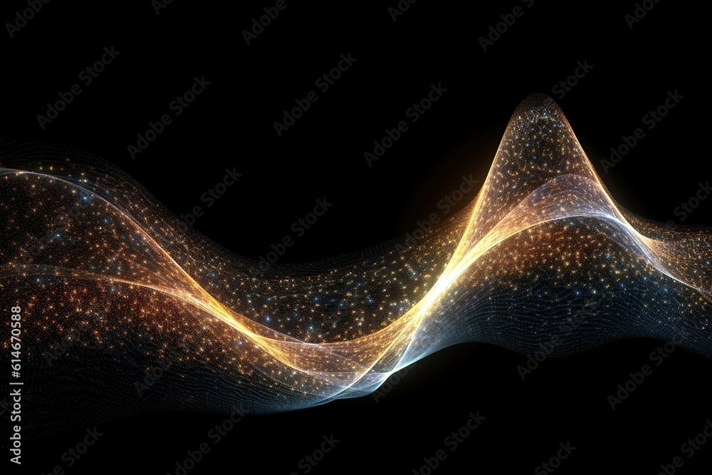 Wall mural abstract wave of particles.generative ai