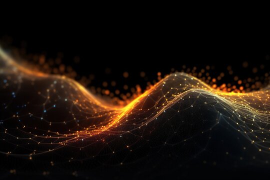 abstract wave of particles.Generative Ai