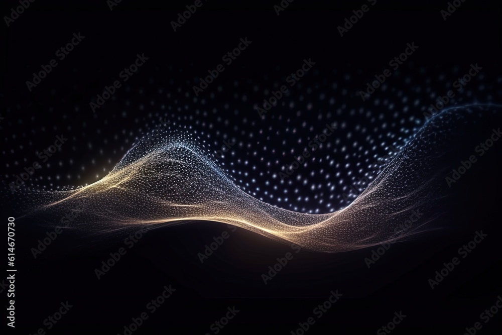 Wall mural abstract wave of particles.generative ai