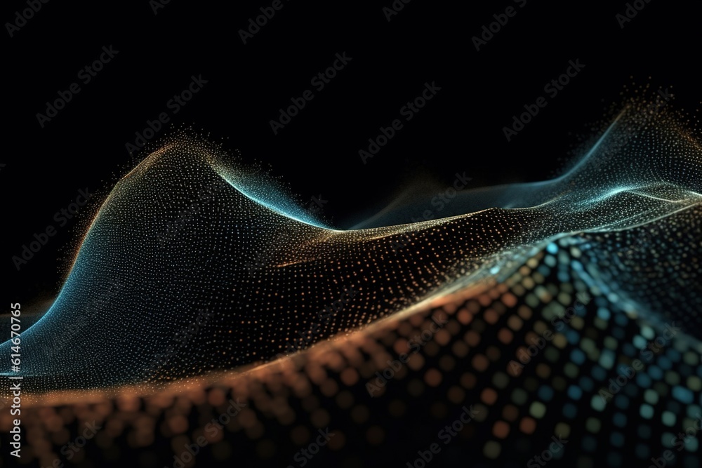 Wall mural abstract wave of particles.generative ai