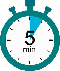 Stopwatch icon. 5 minutes. timer vector graphics