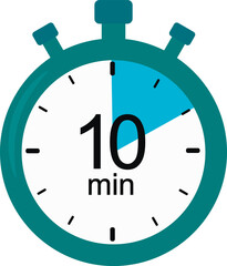Stopwatch icon. 10 minutes. timer vector graphics