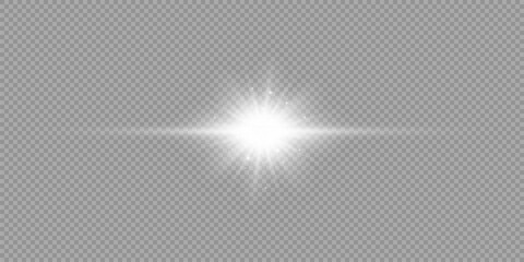 White horizontal light effect of lens flares