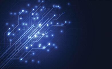 Abstract digital background with technology circuit board texture. Electronic motherboard illustration. Communication and engineering concept. Vector illustration