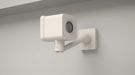 Surveillance camera viewed from the side. Generative AI