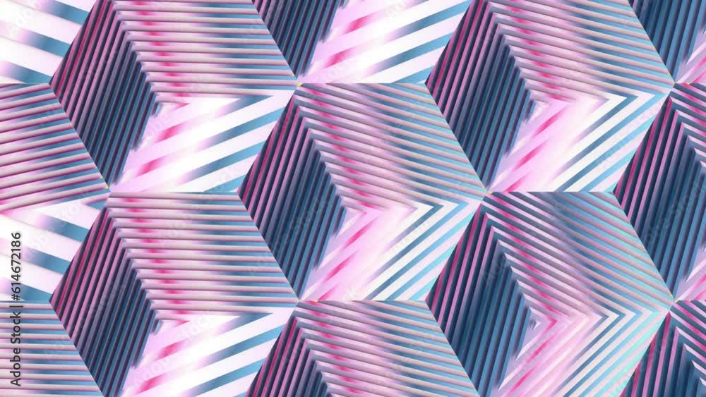 Leinwandbilder Cube pattern with seamless loop animated texture. 3d rendering 4K