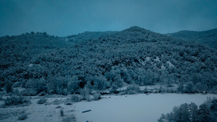 snow covered mountains landscape 