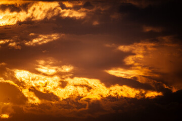Stunning colourful sunset over the mountain, sky background 