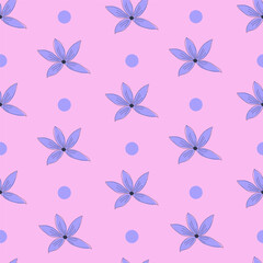 Fototapeta premium Abstract floral seamless pattern design. Hand drawn vector background with flowers. Trendy organic flower pattern design