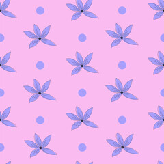 Abstract floral seamless pattern design. Hand drawn vector background with flowers. Trendy organic flower pattern design