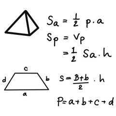 Hand drawn physic formulas Science knowledge education. Chem formula and physics , math formula and physics vector, white background, hand drawn line math formula and physics formula