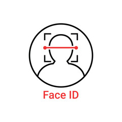simple thin line face id scan logo. concept of fast future facial scanner for smart phone or laptop. stroke flat trend modern software ui logotype graphic linear design isolated on white background