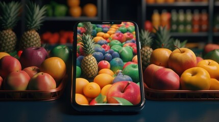fruit and vegetables in a supermarket HD 8K wallpaper Stock Photographic Image