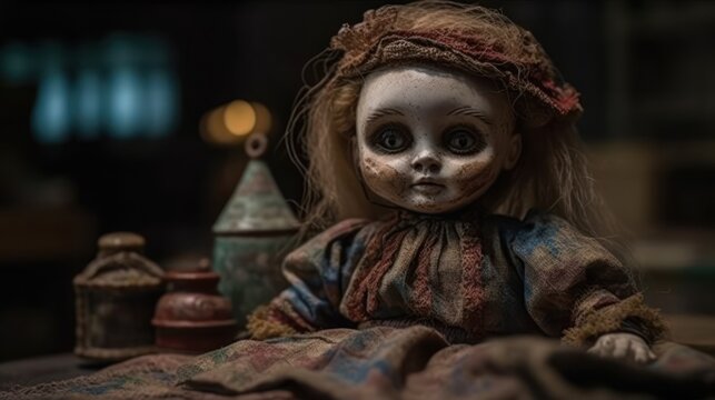 doll on the floor HD 8K wallpaper Stock Photographic Image
