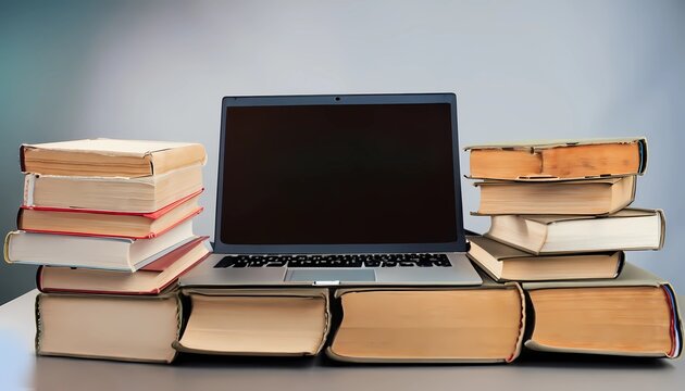 graduation laptop and books , concept