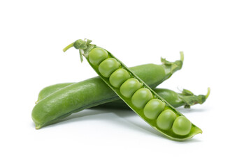 green peas vegetable bean isolated on white