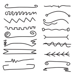 Hand drawn a grunge set of underlines isolated on white background