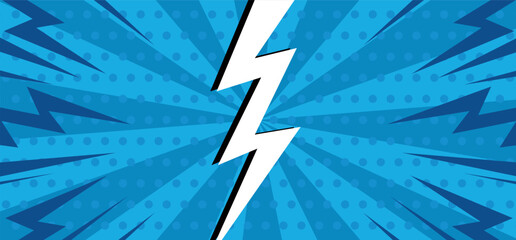 
Pop art comic background with flash. background Cartoon Blue Illustration Vector