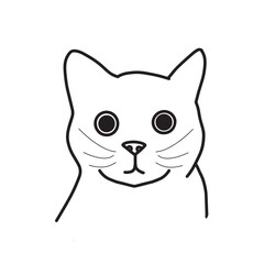 Hand drawn cat isolated on white background