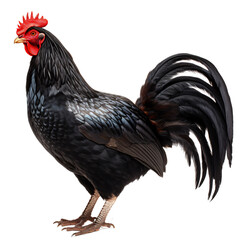Black Hen isolated on the transparent background PNG. AI generative.