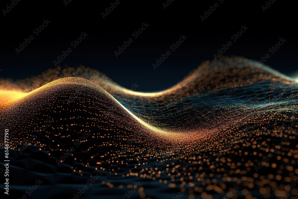 Wall mural abstract wave of particles.generative ai