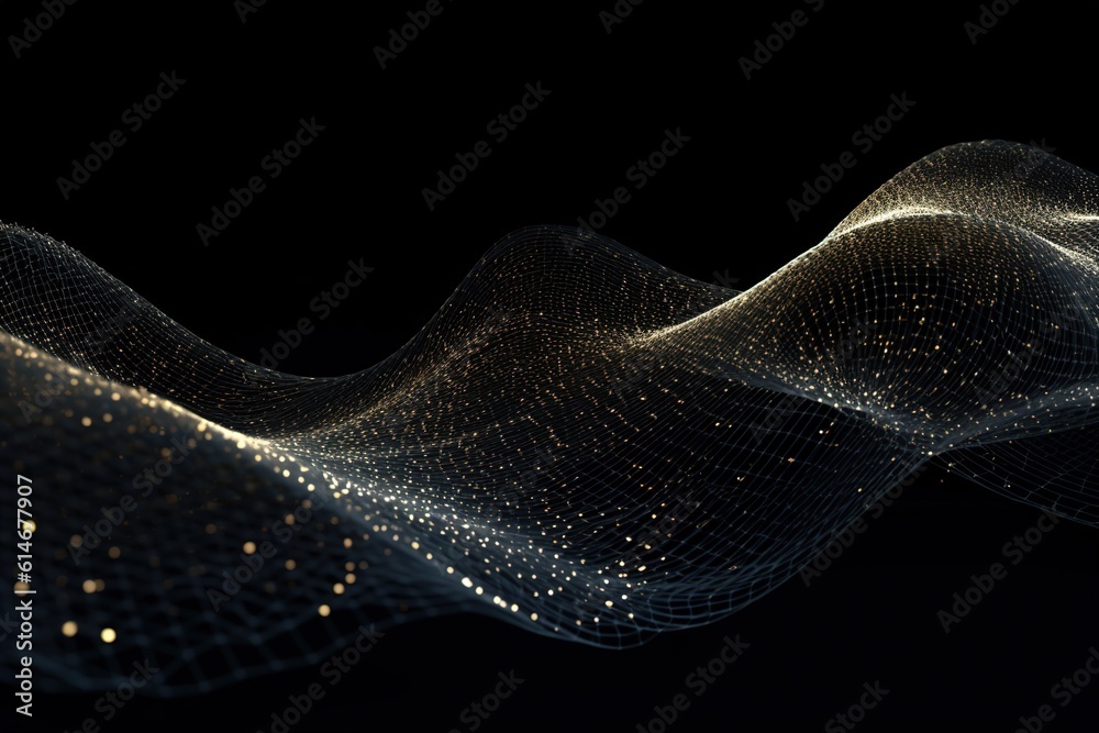 Wall mural abstract wave of particles.generative ai