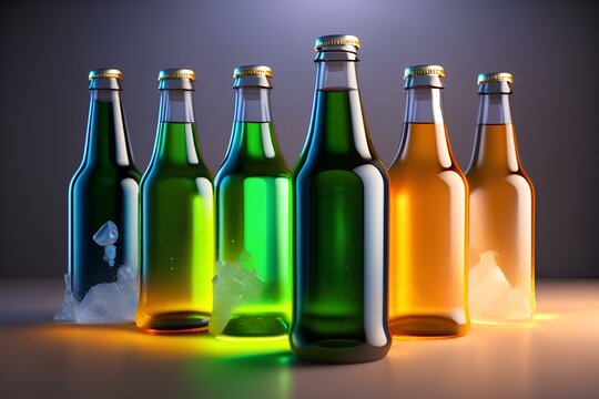 green beer bottle generated by Ai