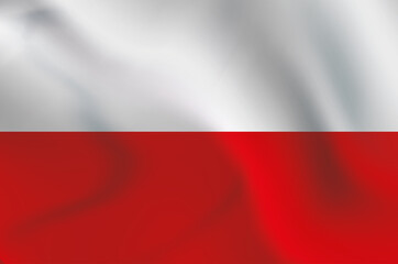 Poland country national flag in the wind illustration image - obrazy, fototapety, plakaty
