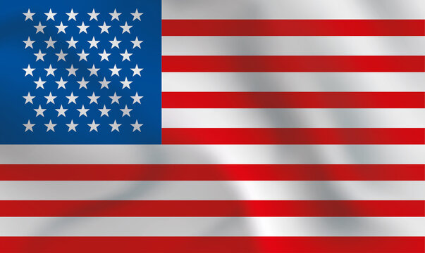 USA country national flag in the wind illustration image
