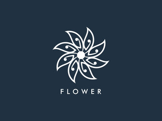 Abstract elegant flower logo icon vector design. Universal creative premium symbol