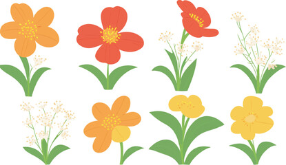 flower, vector, plant, illustration, leaf, design, bloom