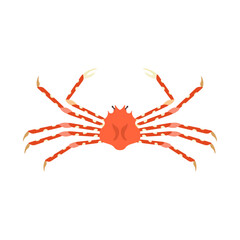 タカアシガニ。フラットなベクターイラスト。
Japanese spider crab. Flat designed vector illustration.