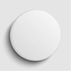 Badge button on background, glass white circle