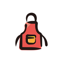 Apron - Cleaning and housekeeping icon/illustration (Hand-drawn line, colored version)