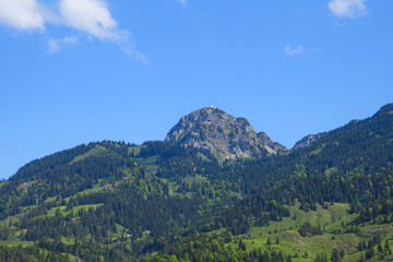 View at the Wendelstein Mountain in Bayrischzell in Mangfall Mountains, Bavaria - Germany