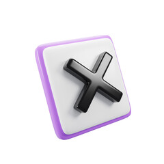 Obraz premium 3d rendering reject icon concept with cartoon style clipboard
