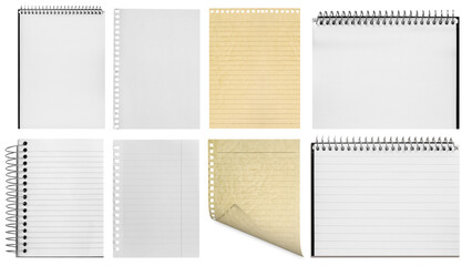 a colection paper page notebook and notebook isolated on the png background