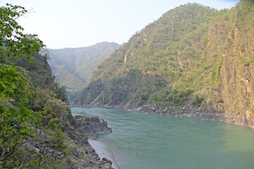 Fototapeta na wymiar beautiful river in mountains 